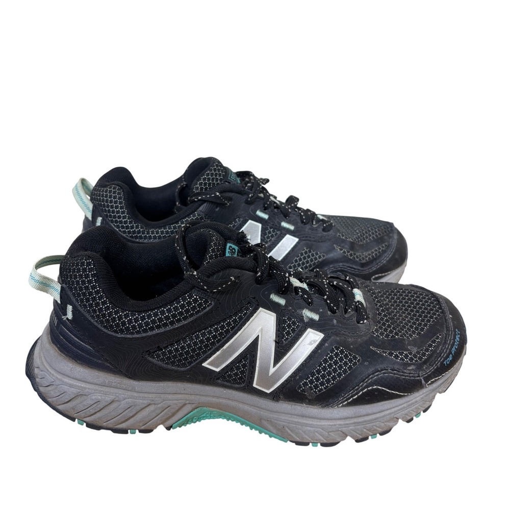 New Balance 510v4 Trail Running Shoes Womens 6.5 Black Blue Silver All Terrain